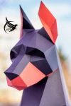 Doberman Low Poly Papercraft, Paper Sculpture, Low Poly PDF Template, DIY Decor & Gift