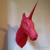 Unicorn Head 3D Wall Decor Low poly Papercraft, DIY, PDF