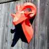 Ram Head 3D Wall Decor Low poly Papercraft, DIY, PDF
