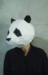 Make Panda Mask,DIY 3D mask,PDF,Pattern mask,Polygon Paper Mask,Template,Printable Head,Low Poly,Papercraft Face Mask,Costume,Halloween