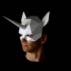 UNICORN Mask - Build this quick and easy low-poly unicorn mask from card