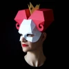 QUEEN of Hearts Mask - Make your own paper mask with this instant download template