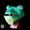 FROG Mask - Make your own frog full head mask from card, using this PDF mask template