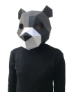 Black bear mask template - paper mask, papercraft mask, masks, 3d mask, low poly mask, 3d paper mask, paper mask template, animal mask