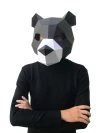 Black bear mask template - paper mask, papercraft mask, masks, 3d mask, low poly mask, 3d paper mask, paper mask template, animal mask