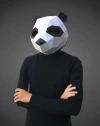 Panda bear mask template - paper mask, papercraft mask, masks, 3d mask, low poly mask, 3d paper mask, paper mask template, animal mask