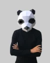 Panda bear mask template - paper mask, papercraft mask, masks, 3d mask, low poly mask, 3d paper mask, paper mask template, animal mask