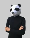 Panda bear mask template - paper mask, papercraft mask, masks, 3d mask, low poly mask, 3d paper mask, paper mask template, animal mask