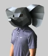 Elephant mask template - paper mask, papercraft mask, masks, 3d mask, low poly mask, 3d paper mask, paper mask template, animal mask