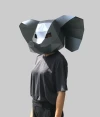 Elephant mask template - paper mask, papercraft mask, masks, 3d mask, low poly mask, 3d paper mask, paper mask template, animal mask