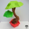 DIY Deformed Bonsai Tree model, 3D Papercraft PDF pattern/ Simple low poly paper Sculpture for kids Room Decor as the Twisted oak/ pine tree