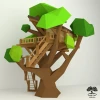 DIY TreeHouse model, 3D Papercraft PDF pattern / Simple Origami lowpoly Architectural kit for adults or kids Room Decor / Anniversary Gift