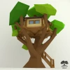 DIY TreeHouse model, 3D Papercraft PDF pattern / Simple Origami lowpoly Architectural kit for adults or kids Room Decor / Anniversary Gift