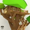 DIY TreeHouse model, 3D Papercraft PDF pattern / Simple Origami lowpoly Architectural kit for adults or kids Room Decor / Anniversary Gift