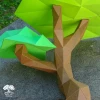 DIY Deformed Bonsai Tree model, 3D Papercraft PDF pattern/ Simple low poly paper Sculpture for kids Room Decor as the Twisted oak/ pine tree