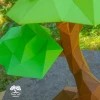 DIY Deformed Bonsai Tree model, 3D Papercraft PDF pattern/ Simple low poly paper Sculpture for kids Room Decor as the Twisted oak/ pine tree