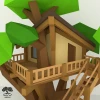 DIY TreeHouse model, 3D Papercraft PDF pattern / Simple Origami lowpoly Architectural kit for adults or kids Room Decor / Anniversary Gift