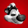 Pepe le Pew Mask Papercraft, DIY, Low-poly Papercraft