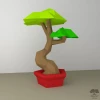 DIY Deformed Bonsai Tree model, 3D Papercraft PDF pattern/ Simple low poly paper Sculpture for kids Room Decor as the Twisted oak/ pine tree