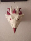 Dragon Head Papercraft Low Poly Decoration, PDF Template, DIY Paper 3D CumulusCraft