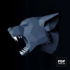 Wolf Head Papercraft Low Poly Decoration, PDF Template, DIY Paper 3D CumulusCraft