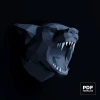 Wolf Head Papercraft Low Poly Decoration, PDF Template, DIY Paper 3D CumulusCraft