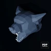 Wolf Head Papercraft Low Poly Decoration, PDF Template, DIY Paper 3D CumulusCraft