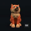 Shiba Inu Papercraft Low Poly Decoration, PDF Template, DIY Paper 3D CumulusCraft