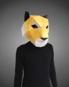 Tiger mask template - paper mask, papercraft mask, masks, 3d mask, low poly mask, 3d paper mask, paper mask template, animal mask halloween