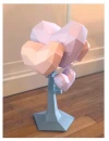 Tree of love 3D papercraft. You get a PDF digital file templates and instruction for this DIY modern paper decoration.