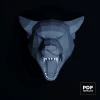 Wolf Head Papercraft Low Poly Decoration, PDF Template, DIY Paper 3D CumulusCraft