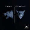 Wolf Head Papercraft Low Poly Decoration, PDF Template, DIY Paper 3D CumulusCraft