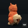 Shiba Inu Papercraft Low Poly Decoration, PDF Template, DIY Paper 3D CumulusCraft