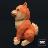 Shiba Inu Papercraft Low Poly Decoration, PDF Template, DIY Paper 3D CumulusCraft