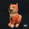 Shiba Inu Papercraft Low Poly Decoration, PDF Template, DIY Paper 3D CumulusCraft