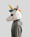 Unicorn mask template - paper mask, papercraft mask, masks, 3d mask, low poly mask, 3d paper mask, paper mask template, animal mask