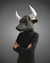 Spanish bull mask template - paper mask, papercraft mask, masks, 3d mask, low poly mask, 3d paper mask, paper mask template, animal mask