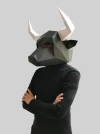 Spanish bull mask template - paper mask, papercraft mask, masks, 3d mask, low poly mask, 3d paper mask, paper mask template, animal mask