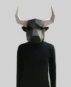 Spanish bull mask template - paper mask, papercraft mask, masks, 3d mask, low poly mask, 3d paper mask, paper mask template, animal mask