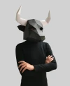 Spanish bull mask template - paper mask, papercraft mask, masks, 3d mask, low poly mask, 3d paper mask, paper mask template, animal mask