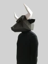 Spanish bull mask template - paper mask, papercraft mask, masks, 3d mask, low poly mask, 3d paper mask, paper mask template, animal mask