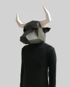 Spanish bull mask template - paper mask, papercraft mask, masks, 3d mask, low poly mask, 3d paper mask, paper mask template, animal mask