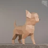 Chihuahua paper model ,Papercraft , DIY , Low poly , PDF Papercraft , Chihuahua Model , Chihuahua low poly , Chihuahua