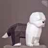 Old English Sheepdog paper model ,Papercraft , DIY , Low poly , PDF Papercraft , Old English Sheepdog