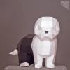 Old English Sheepdog paper model ,Papercraft , DIY , Low poly , PDF Papercraft , Old English Sheepdog