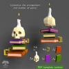 Skull with candle 3D Papercraft PDF pattern / DIY low poly Halloween Decor Sculpture / Paper Craft Cardstock model of creepy human skull