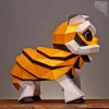 Gold Dance Lion,Papercraft , DIY , Low poly , PDF Papercraft , Dance Lion Model , Dance Lion low poly , China New year