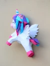 Unicorn papercraft PDF , low poly 3d papercraft unicorn DIY origami decoration pepakura template