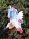 Unicorn papercraft PDF , low poly 3d papercraft unicorn DIY origami decoration pepakura template