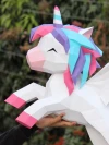 Unicorn papercraft PDF , low poly 3d papercraft unicorn DIY origami decoration pepakura template